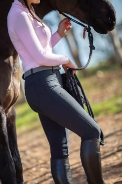 QJ Riding Wear Bobby Black Breech With Suede Seat
