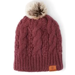 Ariat Beanie Unisex Cable Knit Hat In Windsor Wine