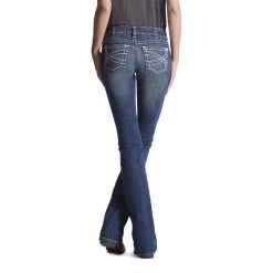 Ariat Real Mid Rise Boot Cut Ladies Entwined Marine Jeans - Exceptional Quality For Fashionable Women