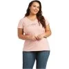 Tee Shirt Ariat Real Logo Script Classic Fit Quartz Pink Sp22 Ladies
