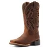 Western Boots Ariat Hybrid Rancher Venttek 360 Distressed Tan Ladies