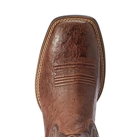 Western Boots Ariat Reckoning Dark Tabac Smooth Quill Ostrich & Nut Brown Mens - Image 3