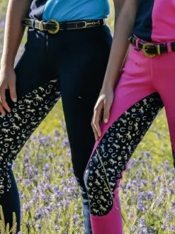 Jodhpurs Peter Williams Pull On Print Navy & Navy & Silver Childs