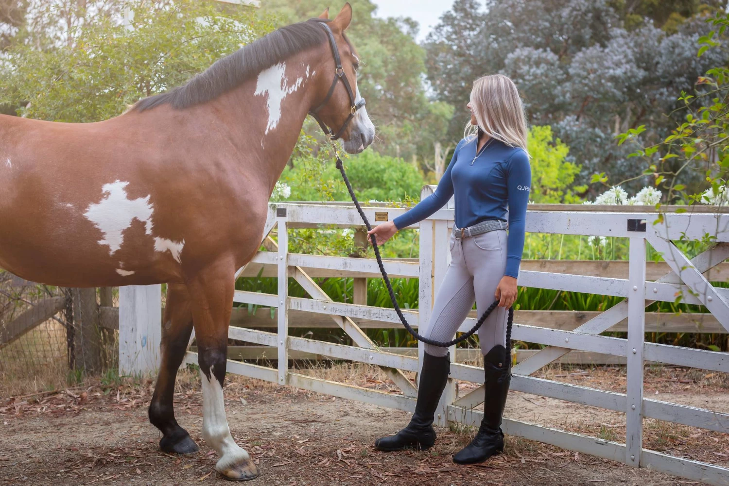 Light Grey Kate Breech By QJ Riding Wear - Image 3